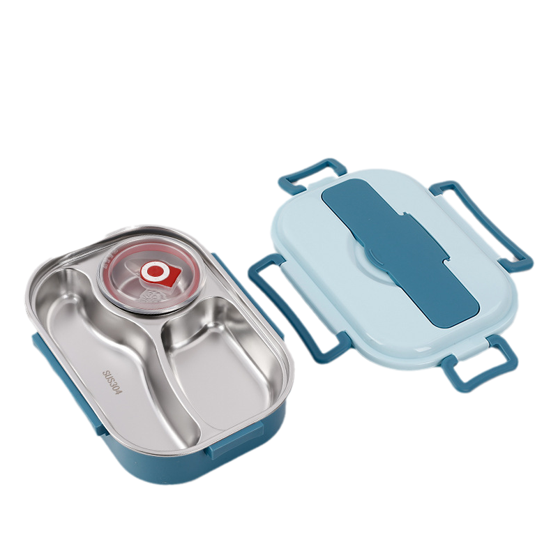 Stainless Steel Bento Lunch Box with Snap-Lock Lid and Removable Divider, Insulated