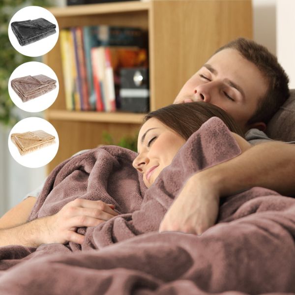 USB Heated Blanket with Cordless Power and Soft Flannel, 63 x 33 Inches