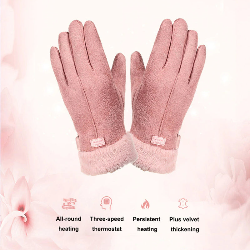 Heated Gloves with 5000mAh Battery and Touchscreen Index Tips, Water-Resistant, 7-8 Hr