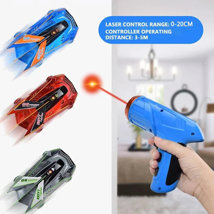 Wall Climbing RC Car with Laser Pointer Remote and Rechargeable USB Battery