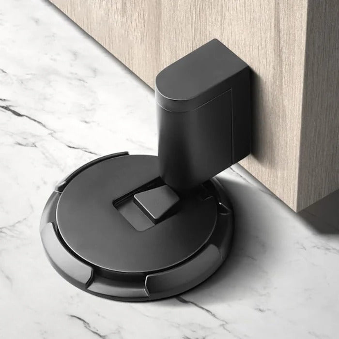 Adjustable Door Stopper with Locking Grip and Adhesive or Screw Mount, Fits 0.98 Inch Gap