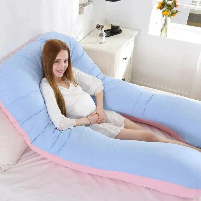 Full Body Pillow with U-Shaped Support and Adjustable Shredded Memory Foam, Removable Cover Zolana