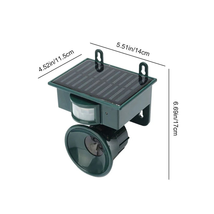 Motion-Activated Bird Repellent with Solar Power and PIR Sensor, Weather-Resistant