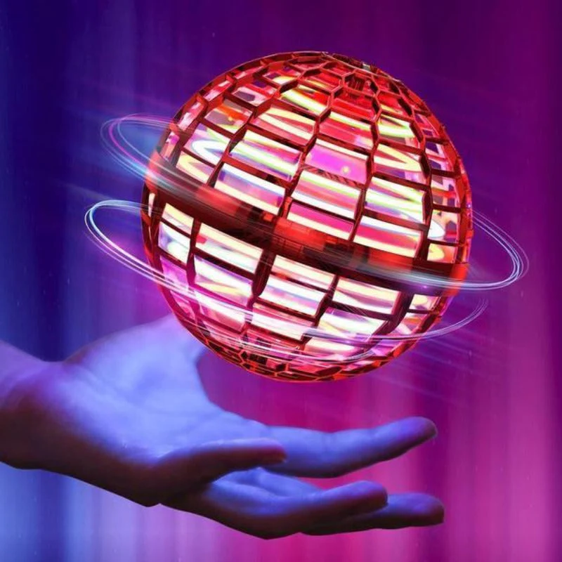 Motorized Flying Orb with LED Lights and Boomerang Flight, USB Rechargeable