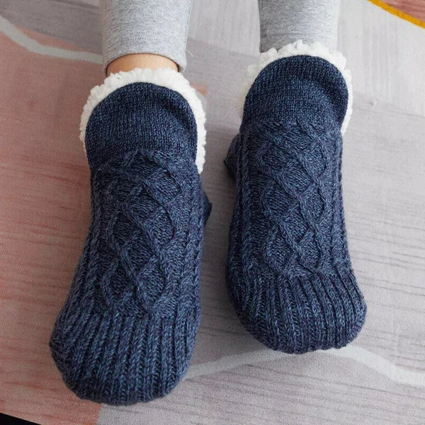 Thermal Socks with Non-Slip Grip and Brushed Interior for Indoor Lounging Zolana
