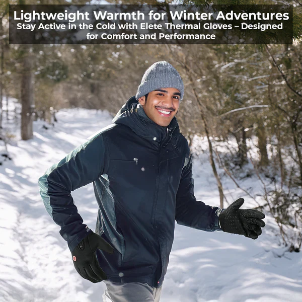Thermal Gloves with Touchscreen Fingertips and Adjustable Wrist Strap, Water-Repellent