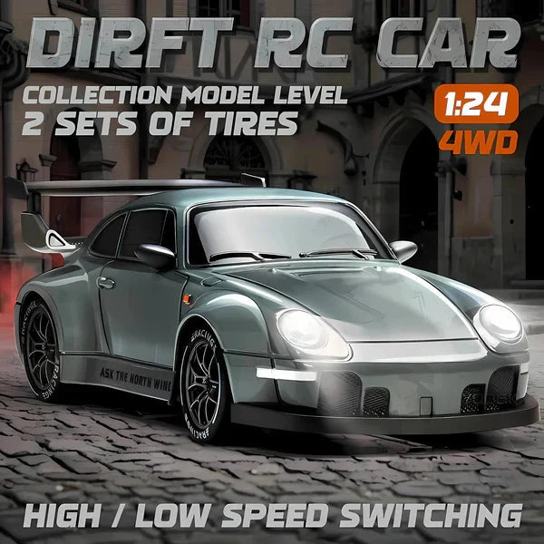 RC Drift Car with Four-Wheel Drive and LED Lights, Removable PVC Shell Zolana