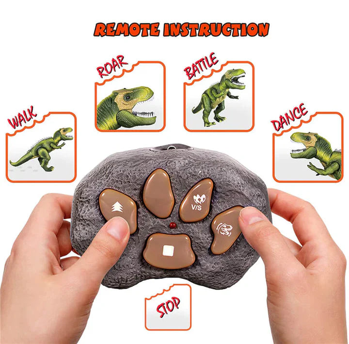 Remote Control Dinosaur Toy with Color LED Spikes and Roaring Sound, Walking Motion Zolana