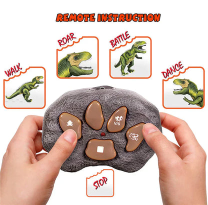 Remote Control Dinosaur Toy with Color LED Spikes and Roaring Sound, Walking Motion Zolana
