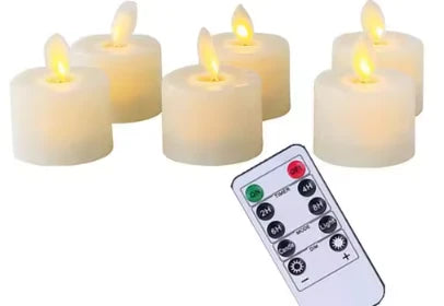 Flameless LED Candles with Remote and Realistic Flicker, Set of 6 Zolana