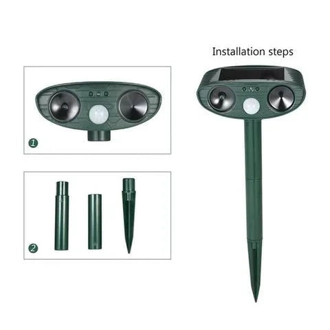 Ultrasonic Deer Deterrent with Solar Power and Motion Activation, 4-Pack for 2,400 Sq Ft Zolana