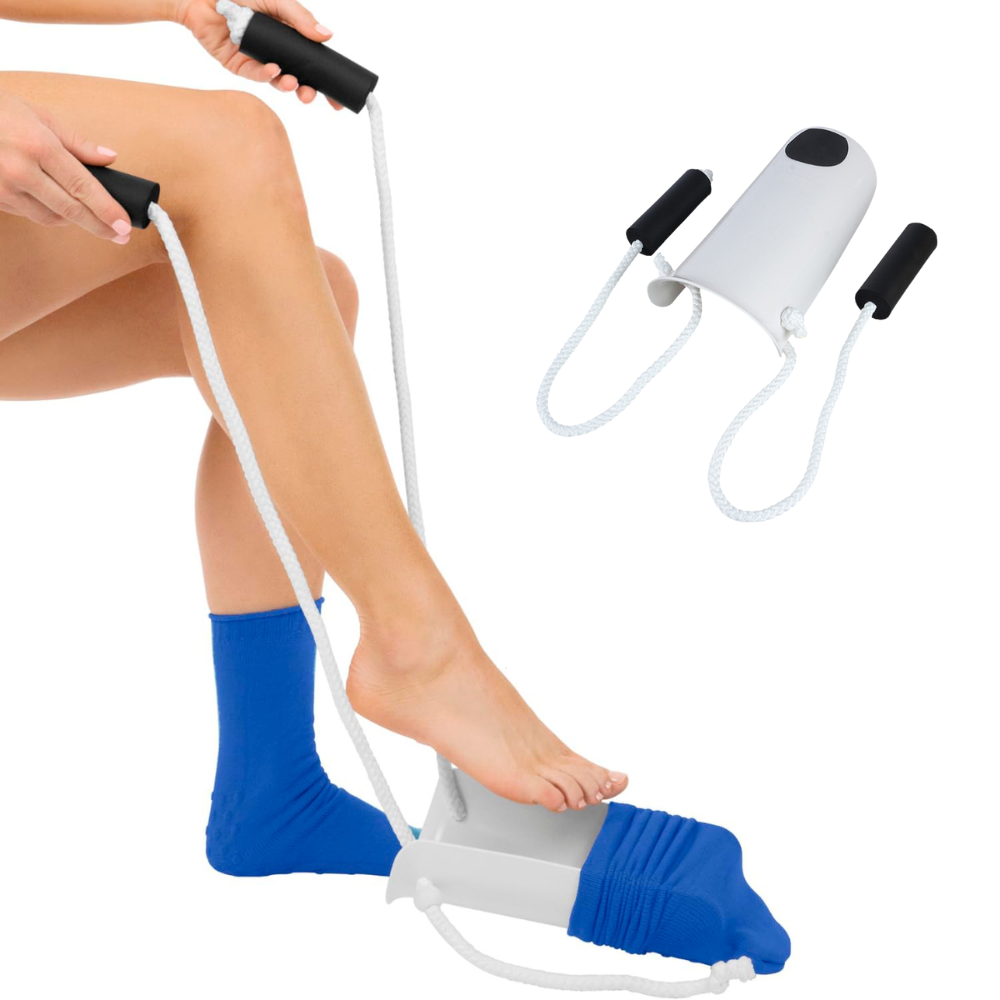 Sock Aid with Ergonomic Handle and Universal Fit, Lightweight Travel-Friendly