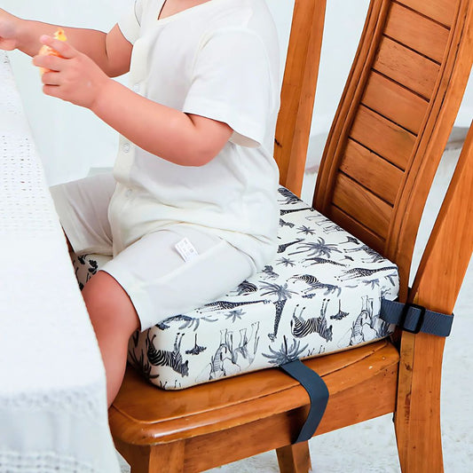 Portable Booster Seat with Adjustable Height and Secure Straps, Foldable Travel Design Zolana