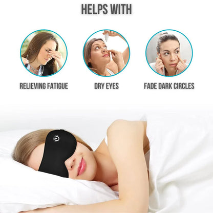 Heated Eye Mask with USB Rechargeable Battery and Soothing Vibration, Washable Silk Cover