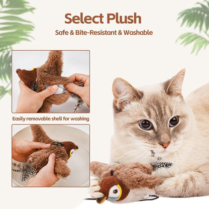 Motion-Activated Cat Toy with Lifelike Feather Tail and USB Rechargeable Battery