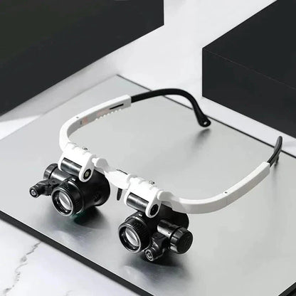 Head-Mounted Magnifier with Dual Adjustable LEDs and Interchangeable 8x/15x/23x Lenses Zolana