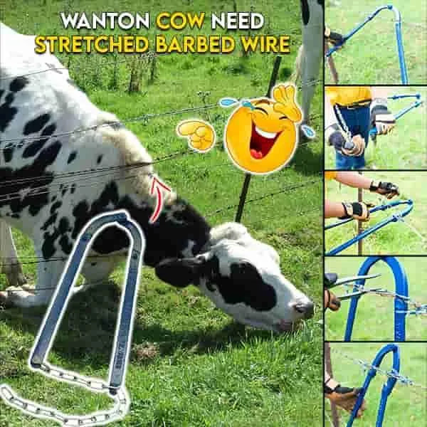 Fence Repair Tool with Single-Person Clamping and Targeted Tensioning, Steel Blue 48cm Zolana