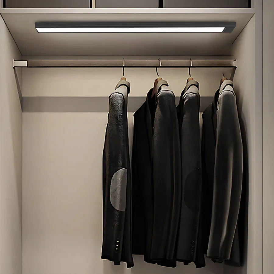 Closet Motion Sensor Light with Rechargeable Type-C and Magnetic Tool-Free Mounting, 9mm Slim