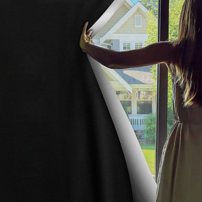 Blackout Window Film with Static Cling and Trim to Fit, Matte Black Full Blackout Panel Zolana