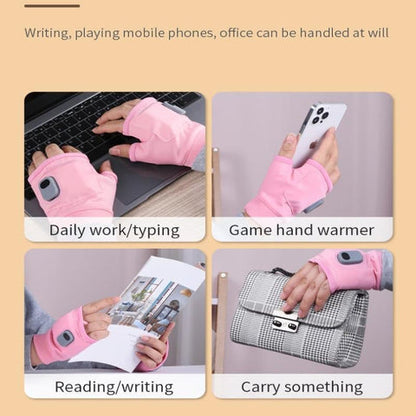 Heated Fingerless Gloves with USB-C Rechargeable Battery and 3 Heat Levels, One Size