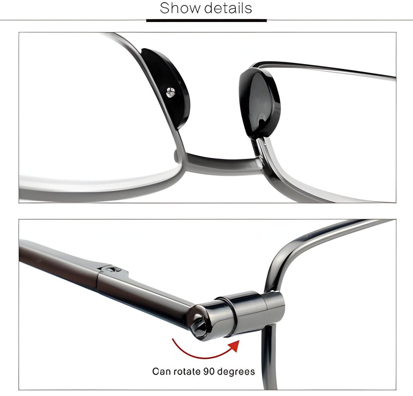 Folding Reading Glasses with Ultra-Compact Fold and 90 Degree Spring Hinge, Slim Case