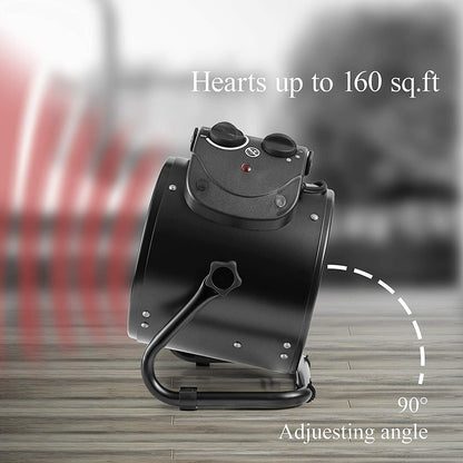Electric Space Heater with Steel Coil and Quiet Fan, 1500W Covers 160 Sq Ft Zolana