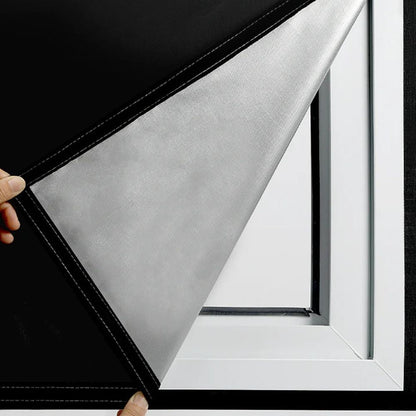 Blackout Window Film with Static Cling and Trim to Fit, Matte Black Full Blackout Panel Zolana