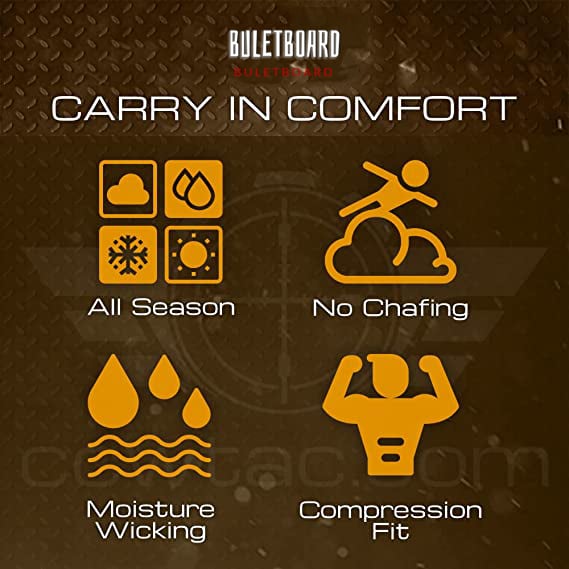 Concealed Carry Shirt with Ambidextrous Holsters and Compression Fit, Breathable Polyester