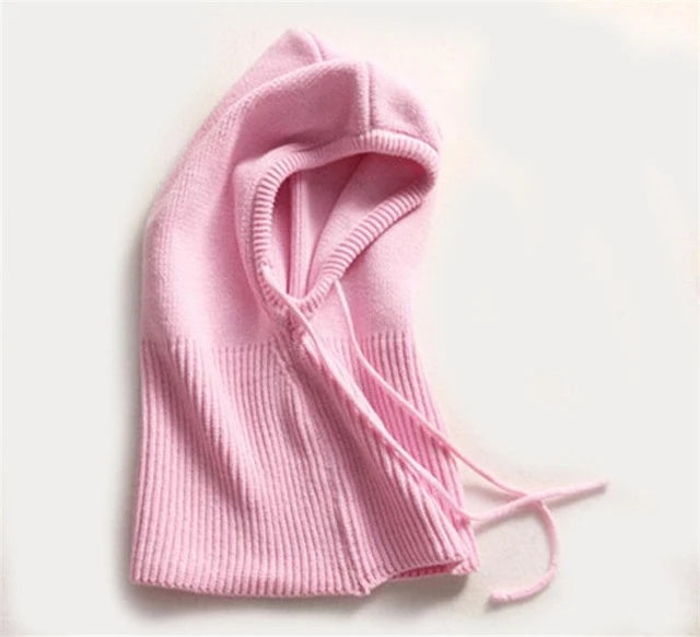 Cashmere Hooded Hat with Drawstring and Packable Knit, One Size Fits Most Zolana