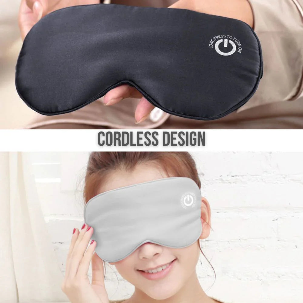 Heated Eye Mask with USB Rechargeable Battery and Three Heat Levels, Removable Silk Cover Zolana