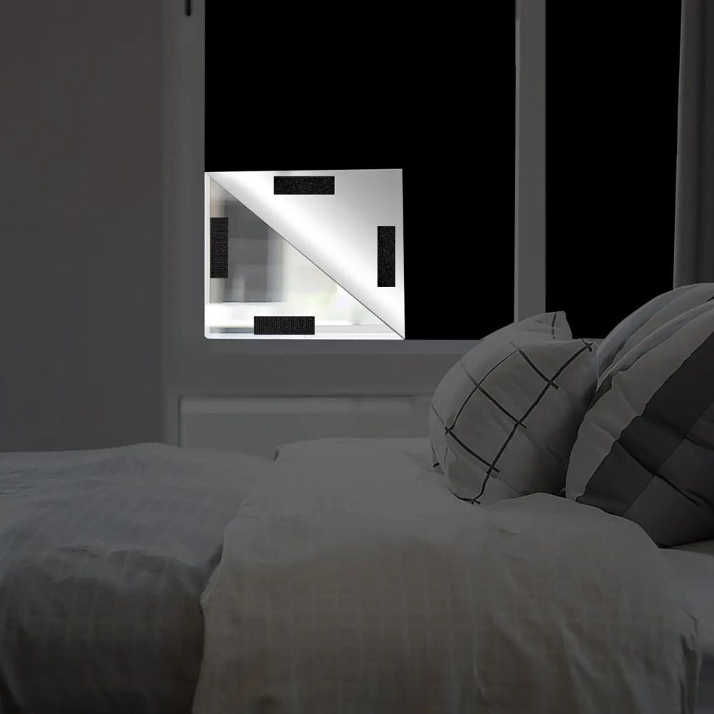 Blackout Window Film with Static Adhesion and Trim to Fit Reusable Panel, Matte Black