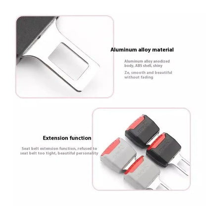 Seat Belt Extender with Anti-Slip Lock and Reinforced ABS Construction, Universal Fit