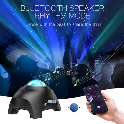 Northern Lights Projector with Stars and Bluetooth Speaker, Dimmable LED, Remote