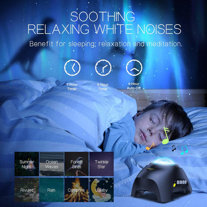 Northern Lights Projector with Dual-Lens Aurora and Star Projection, Bluetooth Speaker Zolana