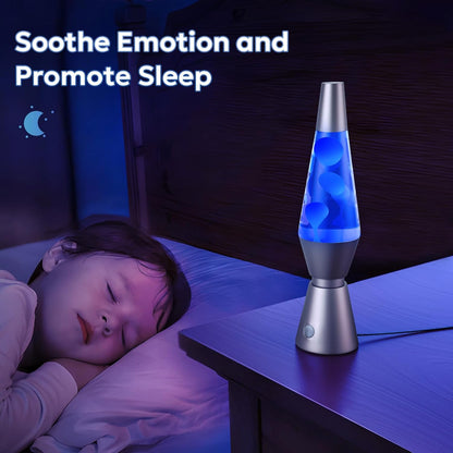 Ambient Lava Lamp with RGBW LED Base and Remote, 14.5in Tempered Glass Cylinder