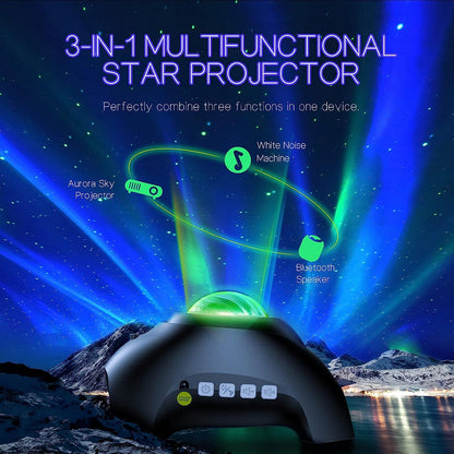 Northern Lights Projector with Dual-Lens Aurora and Star Projection, Bluetooth Speaker Zolana