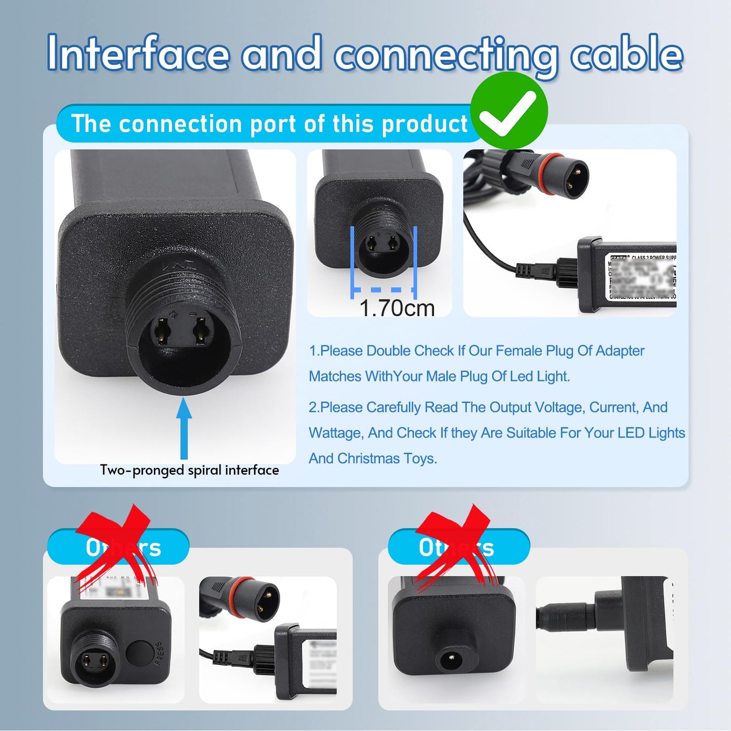 4.5V DC Power Adapter with 1.5A Output and Compact Black Housing for Holiday Lights