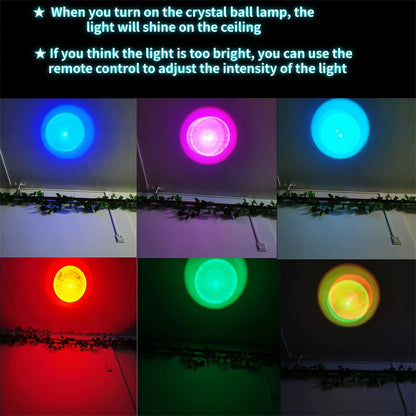 3D Crystal Ball Lamp with 16-Color LED and Etched Axolotl, Wooden Base USB Powered