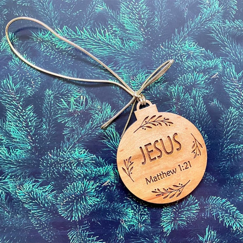 Advent Ornaments with Scripture Names and Engraved or Scored Finish, 24 or 12 Wood Pieces Zolana