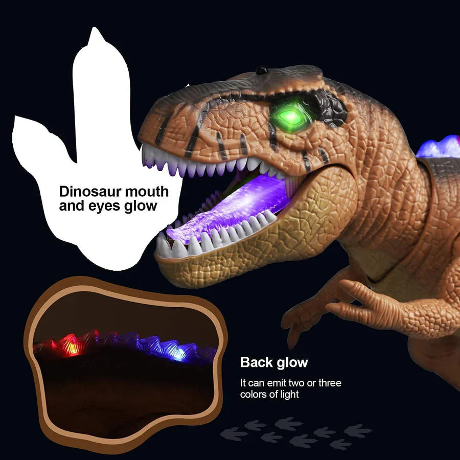 RC Dinosaur Toy with Multi-Color LED Lights and Roaring Movement, 17 Inch