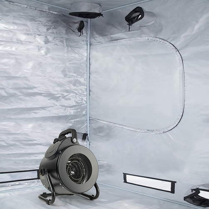 Electric Space Heater with Fan and Thermostat, Metal Housing for Greenhouse