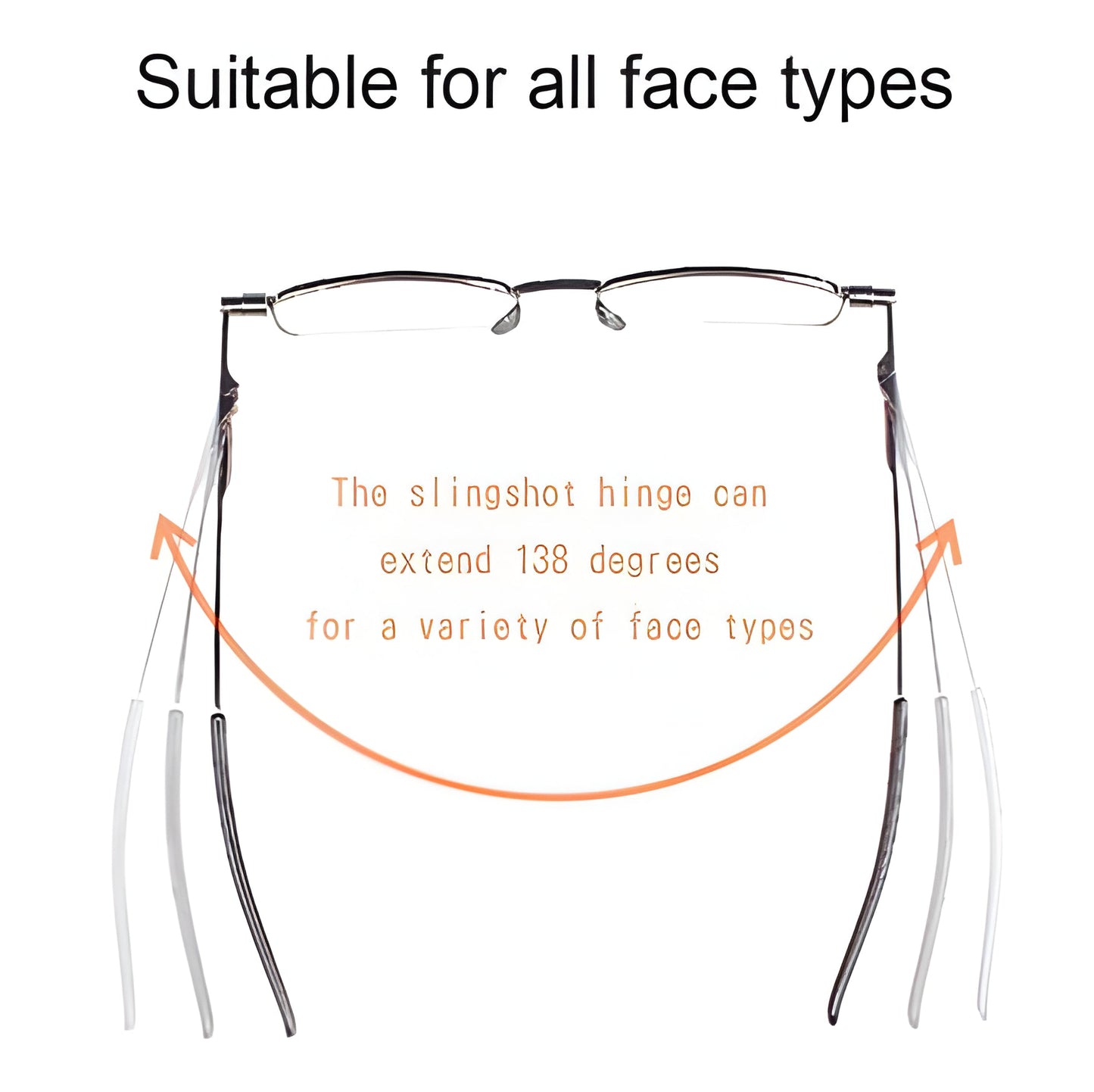 Folding Reading Glasses with Ultra-Compact Fold and Spring Hinge, Slim Case Included