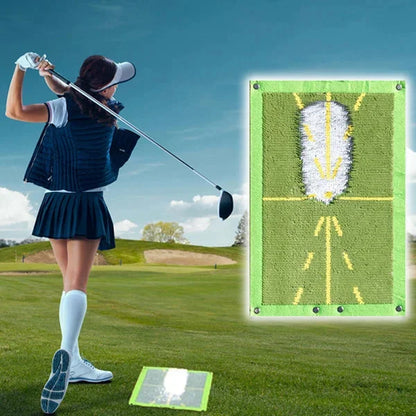 Golf Training Mat with Divot Feedback Surface, Portable for Irons and Wedges