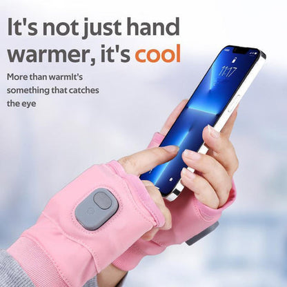 Heated Fingerless Gloves with USB-C Rechargeable Battery and 3 Heat Levels, One Size