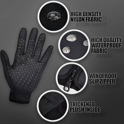 Insulated Winter Gloves with Water-Resistant Exterior and Touchscreen Fingertips