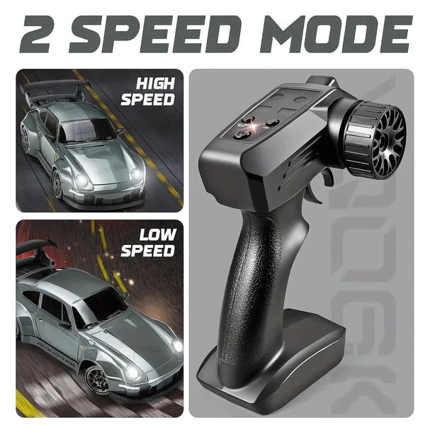 RC Drift Car with Four-Wheel Drive and LED Lights, Removable PVC Shell Zolana