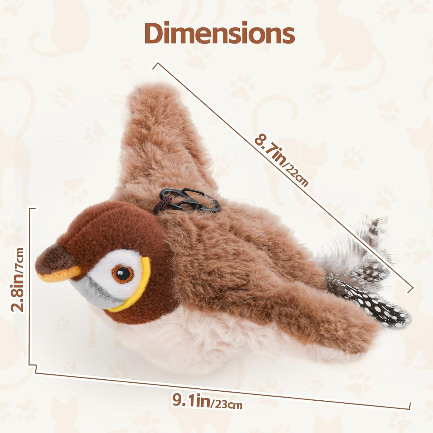 Motion-Activated Cat Toy with Lifelike Feather Tail and USB Rechargeable Battery