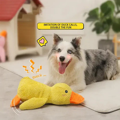 Plush Squeaky Dog Toy with Deep Low Quack and Soft Washable Body, 9.8 x 8.6 in Zolana