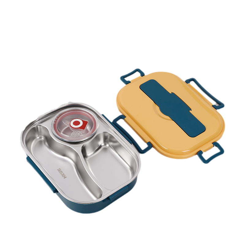 Stainless Steel Lunch Box with Leak-Resistant Seal and Multiple Compartments, Insulated