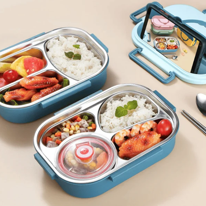 Stainless Steel Bento Lunch Box with Snap-Lock Lid and Removable Divider, Insulated